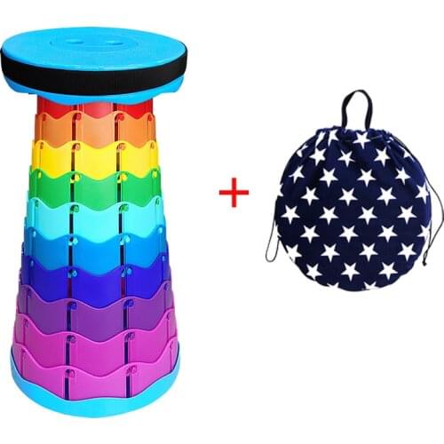 Outdoor Furniture Retractable Stool Chairs Portable Rainbow Lounge Folding Chair Camping Stool Foldable Convenient Fishing Chair