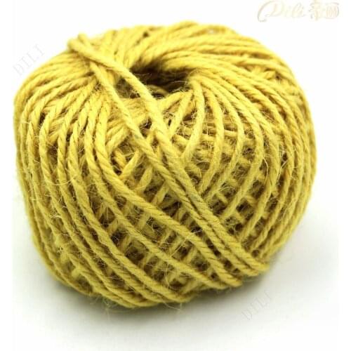 1.5mm*50 Meter/Roll Hemp Rope Yellow Color 3 Ply Sisal Cord Jute Rope