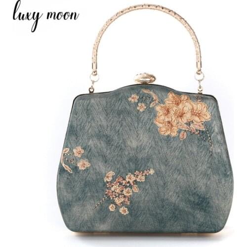 Womens Clutch Bag Luxury Retro Wedding Party Purse Bag Elegant Mini Handbag Flower Printing Banquet Diamond Evening Bag ZD1841