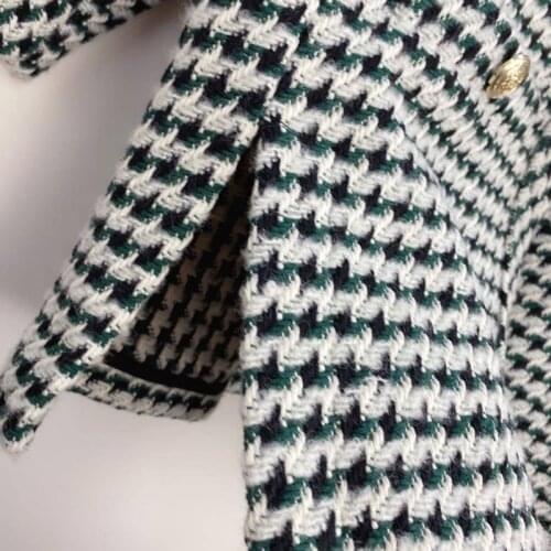 Women Sweater Cardigan Spring Autumn Winter Long Sleeve V-Neck Plaid Elegant High Street Chic Stunning Fashion Loose M