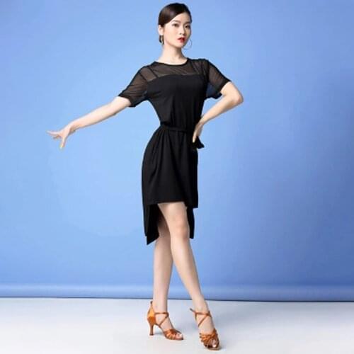 2021 Female Adult Latin Dance Dress Short Sleeve Performing Tango Cha Cha Dresses Ballroom New Tassel Skirt Women Cn(origin)