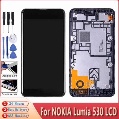 4.0'’ For Lumia 530 LCD Display Touch Screen Digitizer With Frame Assembly For Nokia 530 AAA+++ LCD Screen