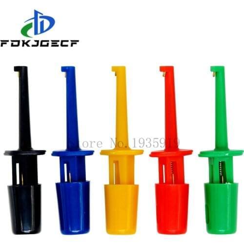 10 Pcs Mini Single Test Hook Clip Test Probe for Electronic Testing IC Grabber Small Size Round Crocodile Clip Hook Test Clip