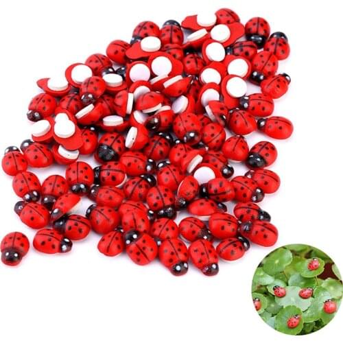 100pcs Mini Ladybug Sponge Self-adhesive Stickers Decor Fridge Magnets for Scrapbooking Decoration Home Office Garden Decoration