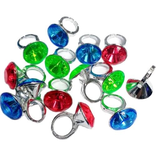 12 Plastic DIAMOND Princess Girl Rings 642 203 Toy Kid Party Favor Game Gift Novelty Birthday Wedding Prize Pinata Filler carniv