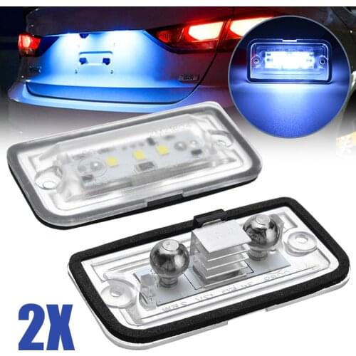 2pcs LED License Plate Light 6000K Super Bright Number Plate Lamp ForMercedes Benz C W203 CLK W209 SL R230 Car Lights