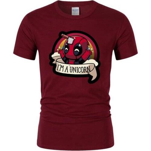 2021 Deadpool T Shirt Comic Men TShirt Funny Cotton EU Size Digital Super Hero Camisetas I'm A Unicorn Women T-Shirt 002G