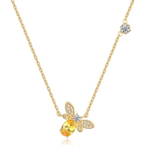 2020 New Fashion jewelry crystal from Swarovskis simple Hot little bee Sen versatile pendant clavicle chain Mothers Day gift