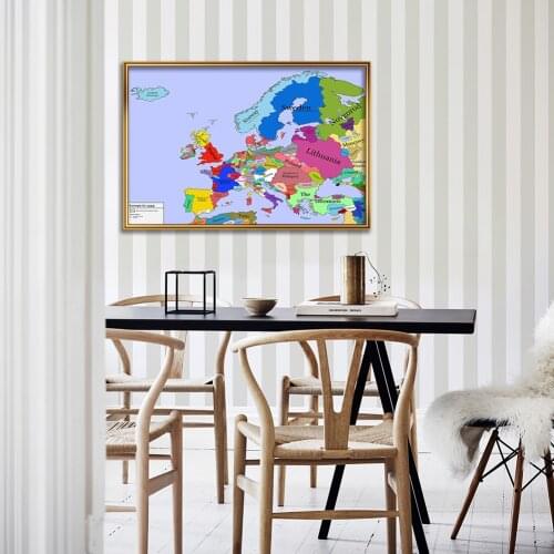 59*42 cm Retro Map of The Europe In 1444 Wall Art Poster Vintage Canvas Painting School Supplies Classroom Home Decoration