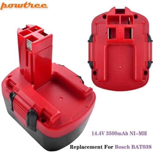 Powtree For Bosch BAT038 14.4V 3500mAh Rechargeable Battery Pack Power Tool Batteries Cordless Drill Replacement for 3660CK