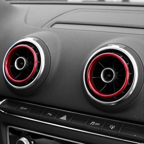 Car Styling Front Vent Air Panel Outlet dashboard Stickers covers decoration trim frame for Audi A3 8V Interior Auto accessories