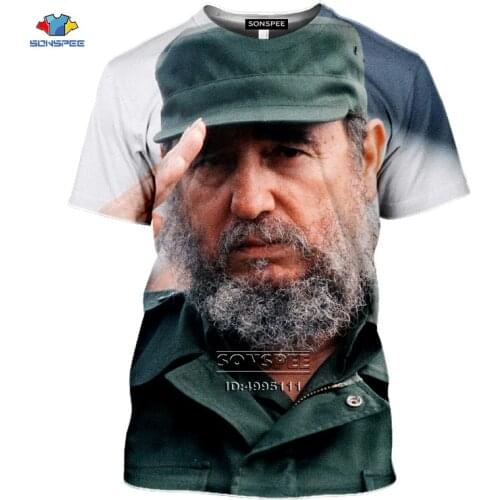 SONSPEE Cuba Fidel Castro Che Guevara Mens T-shirt 3D Print Women Summer Short Sleeve O-neck Casual Harajuku Hip Hop Shirt Tees