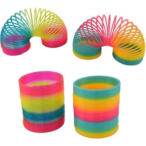 Large childrens rainbow spring ring toy Adult classic fitness products Improve handeye coordination Festival Performance props