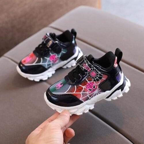 Children Kid Spiderman Shoes Tennis Sneakers Toddler Baby Boys Girls Cartoon Breathable Shoes