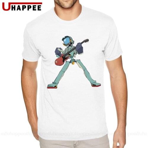 Cool Shirt Designs FLCL Music Band Shirts Mens 4XL Short Sleeves Yellow O-neck T Shirt