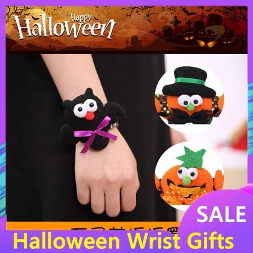 Wholesale Halloween Atmosphere Decoration Supplies Bracelet Slap Bracelet Cartoon Pumpkin Bat Gift for Children or Adults