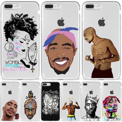 2Pac Makaveli Tupac Amaru Shakur Clear Silicon Soft TPU Phone Cover Case For iPhone X XR XS Max 7 8 6Plus SE 11 12Pro Mini Max