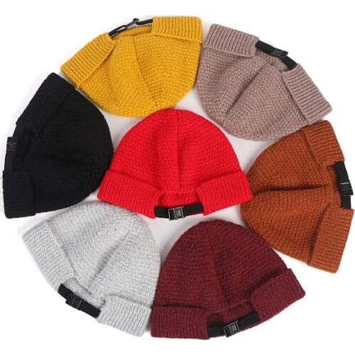 Adjustable Slouchy Beanies For Women 2021 Solid Autumn Warm Winter Hat mens Cap short Black Fisherman Beanie Men knitted Hats