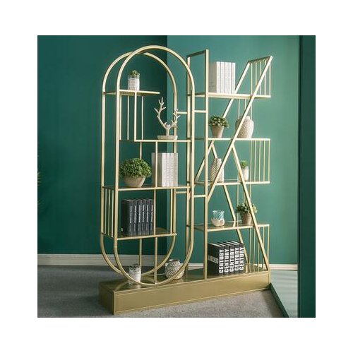 Nordic Light Luxury Bookshelf Iron Floor Shelves Living Room Creative Entrance Office Simple Multi-layer Storage Rack
