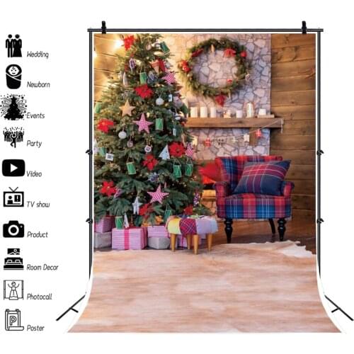 Christmas Tree Wood House Room Baby Photography Backdrop Vinyl Photographic Background For Photo Studio Photophone Photocall