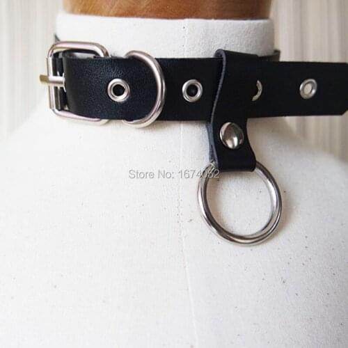 Sexy 100% Handcrafted 90s Choker Punk Gothic Cosplay Leather Vinyl Transparent O Rounc Collar Necklace