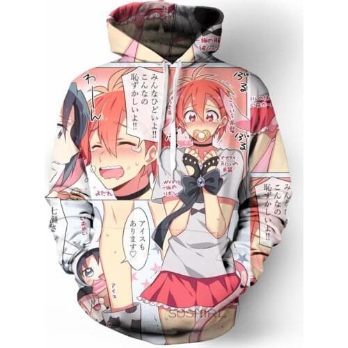 SOSHIRL Anime Guys Hoodies Hipster Funny Cool Cosplay Hoody Unisex Summer Winter Pullovers Tops Kawaii Manga Cute Boy Streetwear