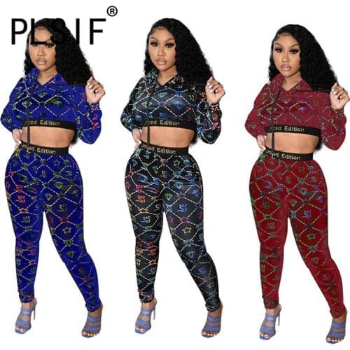 Hoodies Print Women Summer New Arrive Tracksuit Casual Slim 2 Pieces Track Suit Matching Suit Outfits