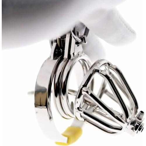 Lockable Penis Lock Stainless Steel Cock Cage Penis Ring Chastity Device Belt Tool Restraint Sex Toys for Men C002 40/45/50mm