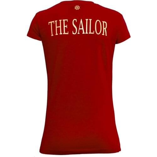 Bichon Designs T-shirt women short sleeve, Casual nautical The Sailor women and girl colors red and black