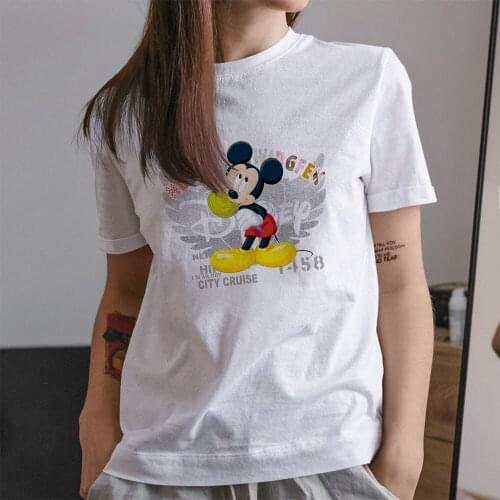 Japanese Style Women T-shirts White Tees Summer New Products Disney Mickey Series Short Sleeve Dropship Pattern Harajuku Kawaii