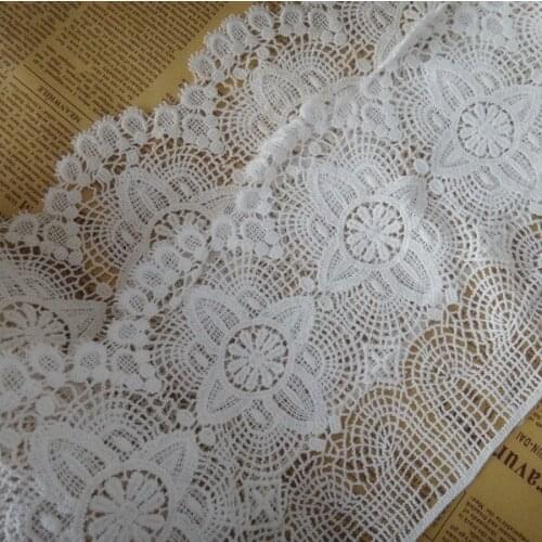 1Yard Cotton Water-soulble Openwork Embroidered Lace Trim Accessories DIY Garment Accessories Home Textile Fabric Width 17.5cm
