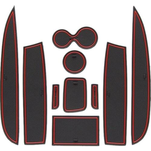 10Pcs Door Groove Mat Car Interior Decoration Anti-Slip Gate Slot Cup Pad for Renault Clio 4 Accessories Rubber Coaster