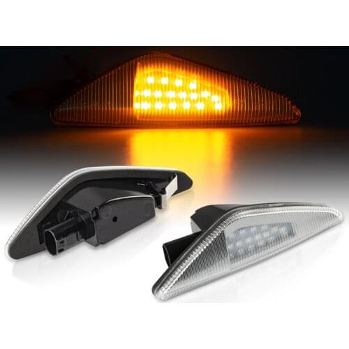 2Pcs LED Indicator Lamp Signal Side Marker Light Clear Smoked Case No Dynamic Amber For BMW E70 X5 F25 X3 E71 X6 2007-2013