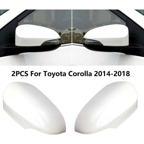 2PCS ABS White Car Rear View Mirrors Cover Protector Fit For Toyota Corolla 2014-2018 Car Rearview Mirror Covers Accessories
