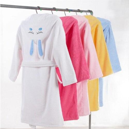 32 Style Combed Cotton Childrens Sleepwear Robe Warm Cotton Kids Bathrobe Kids Hooded Towel Robe Boy Girl Kids Hooded Bath Robe