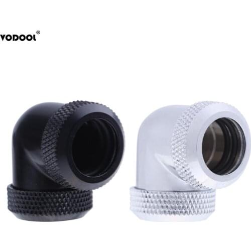 Computer Water Cooling Accessory 14mm OD G1/4 Inner Thread 90 Degree Tube Connector for PC Water Cooling for 14mm OD Hard Tubes