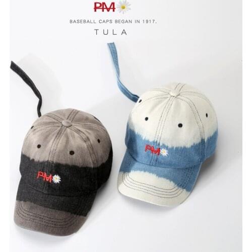 New High End Washed Cotton Gradient Daisy Peaked Cap All Match Male Baseball Cap Baseball Hat