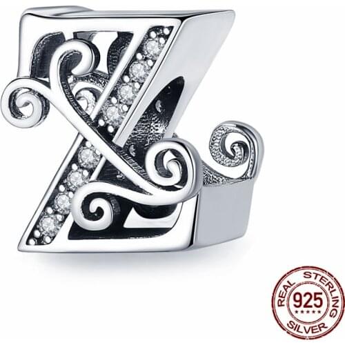 CodeMonkey 100% 925 Sterling Silver Letter M Alphabet Beads Charms Fit Charm Bracelets & Bangles DIY Accessories Jewelry C030-K