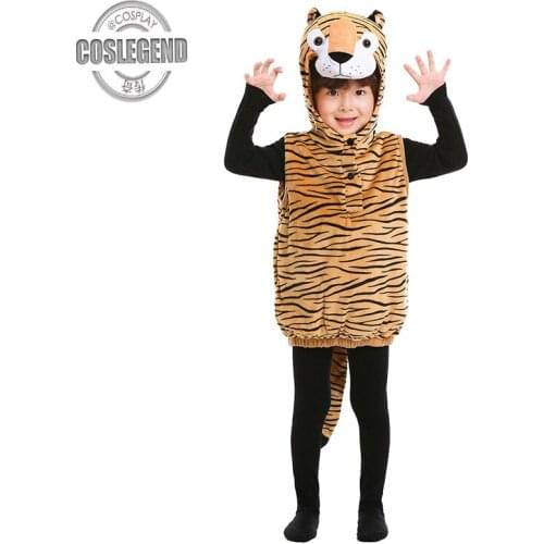 Child Tiger Vest Costume Child Wild Animal Costumes Kids Boys and Girls Halloween Party Costume