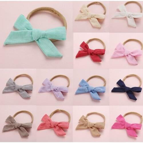 Kids Bowknot Scrunchies Hair Bows for Girls Baby Hair Ties Gum Solid Elastic Hair Band Child Hair Accessories Rope Rubber Band