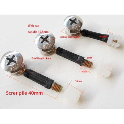 For 18mm board Furniture connector eccentric wheel,screw Plastic expanding nut 3 in 1 fastener panel Plate board desk table