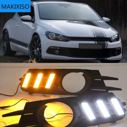 For VW Scirocco LED DRL 2009-2014 Scirocco DRL Racing Daytime Running Light Fog Lamp Automotive Accessories