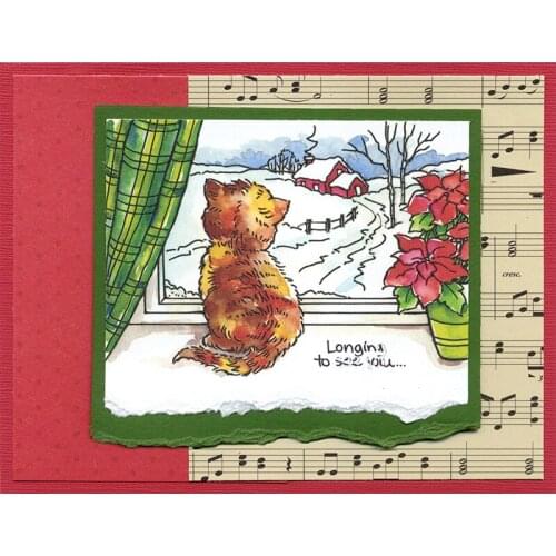 Window Cat Clear Stamp New 2021 Rubber Transparent Silicone Seal for DIY Scrapbooking Photo Album Crafts Card Making