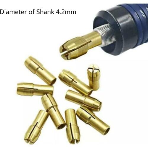 10pcs Electric grinder chuck 4.2mm Mini Grinder Copper Chuck Accessory Set