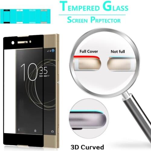 Full Coverage 3D Curved glass film for Sony Xperia XA1 G3121 Tempered Glass Film for Sony XA1 G3123 G3125 Screen Protector film