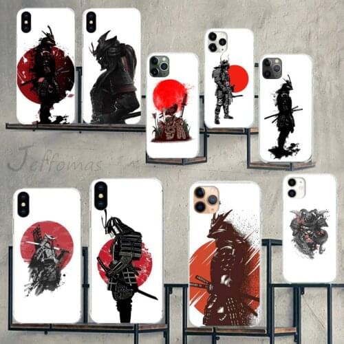 Japanese samurai oni mask Phone Case Transparent for Samsung A71 S9 10 20 HUAWEI p30 40 honor 10i 8x xiaomi note 8 Pro 10t 11