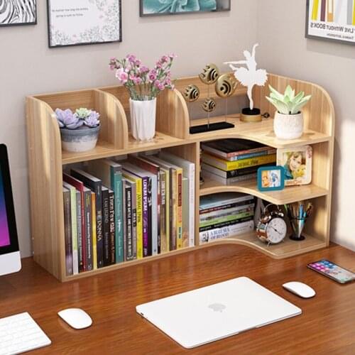 INS Style Modern All-match Simple Table Corner Bookshelf Wooden Bookcase Shelf Organizer Furniture Office Desk Home Bookshelf