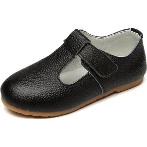 Girls Leather Shoes 2021 Autumn Princess Genuine Leather Shoes British Children Soft Sole Baby Casual Shoes