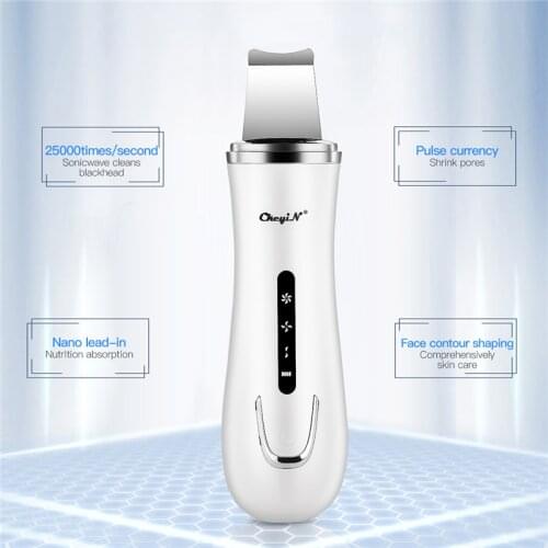 Ultrasonic Ion Skin Scrubber Pore Cleaner Blackhead Remover Gental Peeling Exfoliating Shovel Skin Firming Beauty Instrument