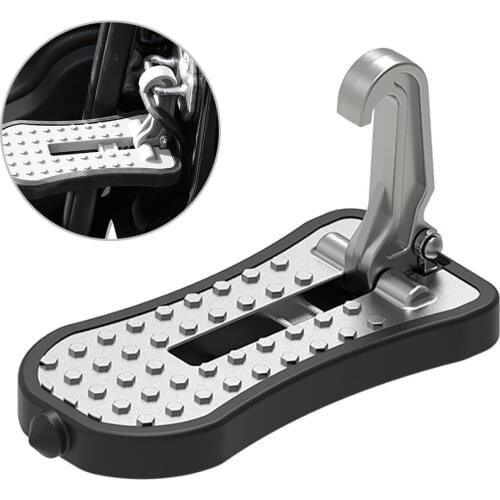 Universal Car Door Step Pedal Foldable Auto Rooftop Luggage Ladder Hooked Foot Pegs Doorstep Safety Hammer Door Step